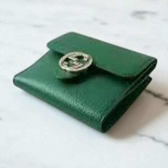 NEW Gucci Emerald Dollar Calf Leather Interlocking Wallet - Picture 4 of 5